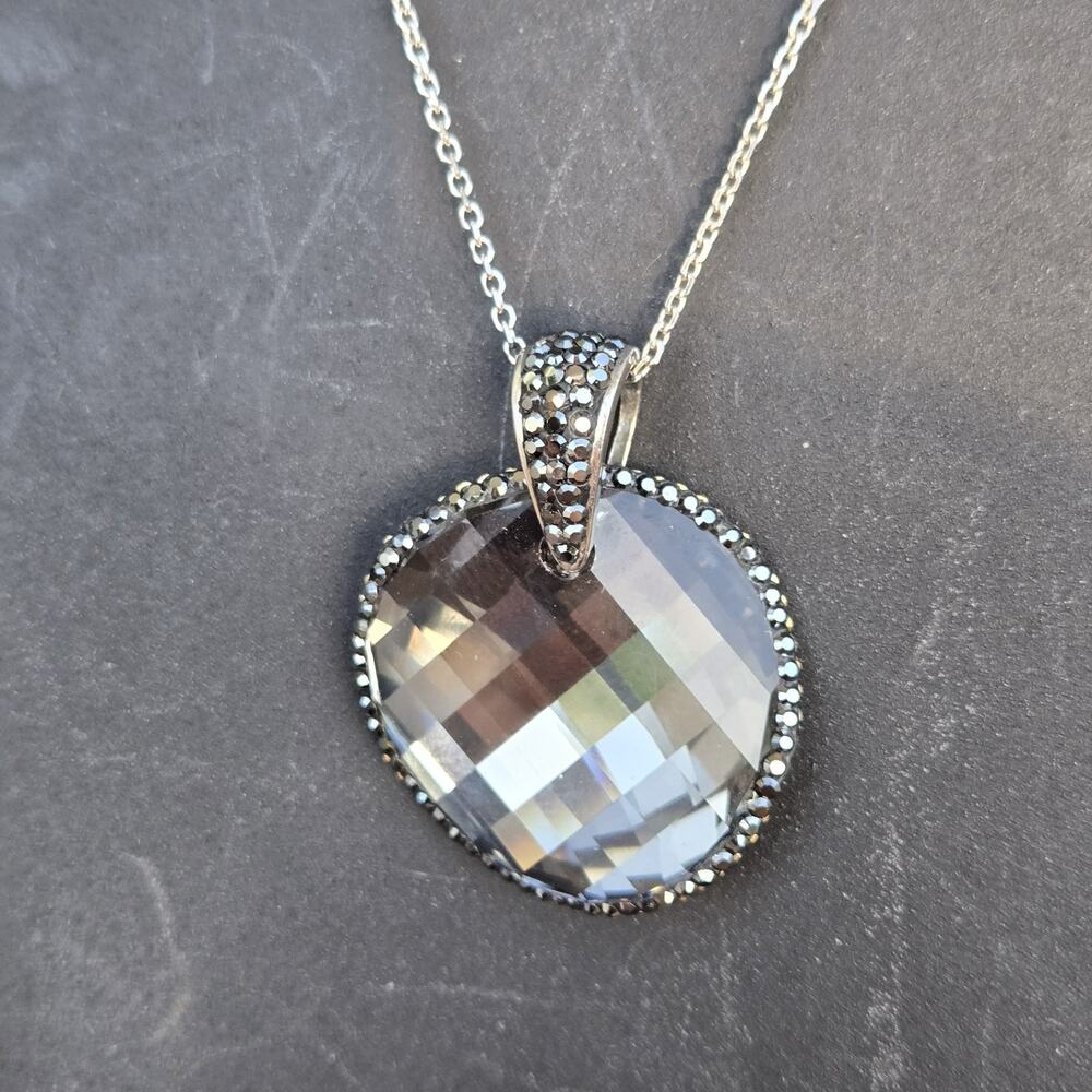 MIDAS 925 Pendant Necklace Round Shaped Sparkling‎ Stones
